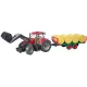 Bruder Case IH red Optum 300 CVX toy tractor with hay bale trailer – 03198