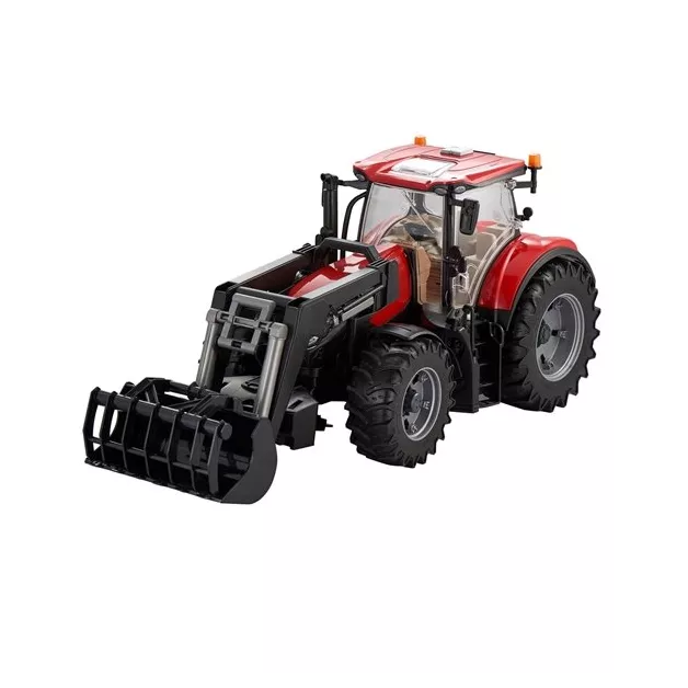 Tracteur jouet Bruder Case IH rouge Optum 300 CVX avec plateau à boules de paille – 03198