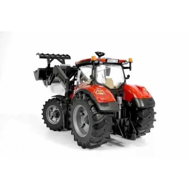 Bruder speelgoedtractor Case IH rood Optum 300 CVX met strobalen aanhanger – 03198