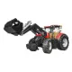 Bruder Case IH red Optum 300 CVX toy tractor with hay bale trailer – 03198