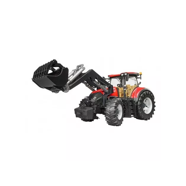 Tracteur jouet Bruder Case IH rouge Optum 300 CVX avec plateau à boules de paille – 03198