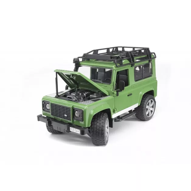 Jeep Land Rover Defender met aanhangwagen en speelgoedpaard Bruder 02592