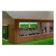 Wooden farms with stalls, stables, and Kids Globe shed
