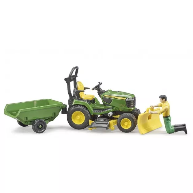 Tracteur tondeuse Bruder John Deere avec remorque 