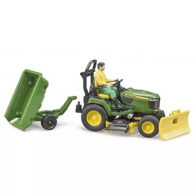 Tracteur tondeuse John Deere avec remorque