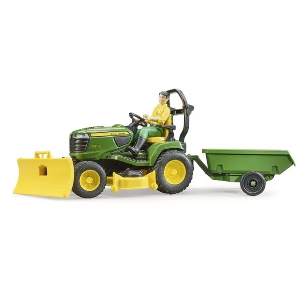 Tracteur tondeuse John Deere avec remorque