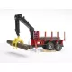 Forestry trailer with grapple loading arm