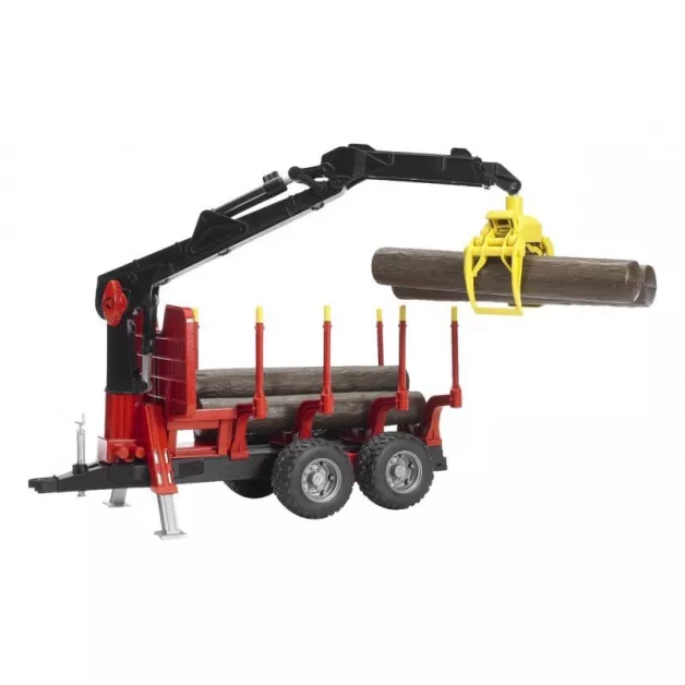 Forestry trailer with grapple loading arm