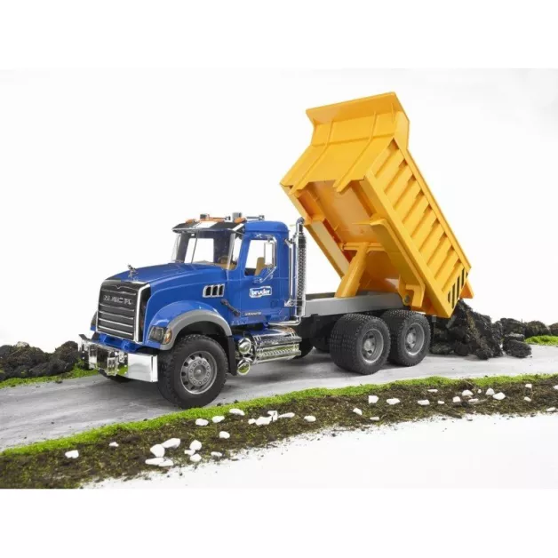Construction truck with tipping trailer toy by Bruder