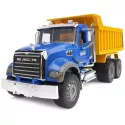 Construction truck with toy Bruder dump bed