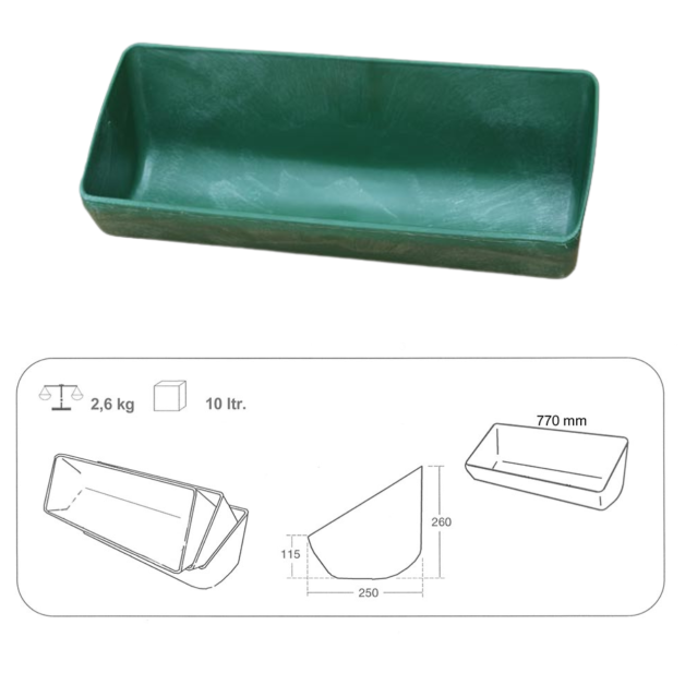 Wall-mounted livestock feeders. Wall-mounted livestock feeders.