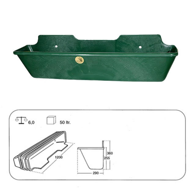 Wall-mounted livestock feeders. Wall-mounted livestock feeders.