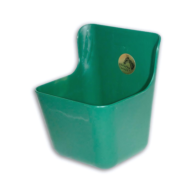 Wall-mounted livestock feeders. Wall-mounted livestock feeders.