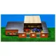 Wooden farms with stalls, stables, and Kids Globe shed