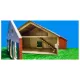 Wooden farms with stalls, stables, and Kids Globe shed