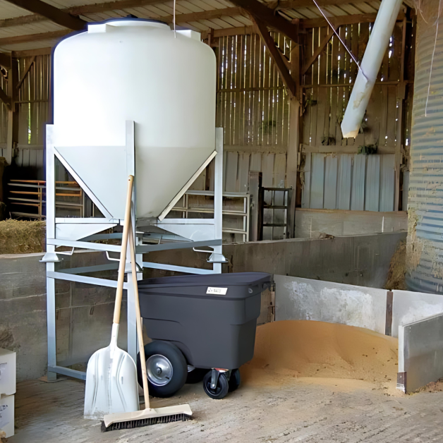 Feed silo on galvanized chassis Feed silo on galvanized chassis