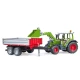 Bruder toy tractor Fendt 209S with green and red trailer 02104