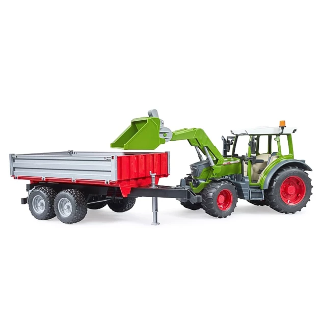 Tracteur jouet Bruder Fendt 209S avec remorque vert et rouge 02104