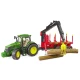 Forestry trailer with grapple loading arm