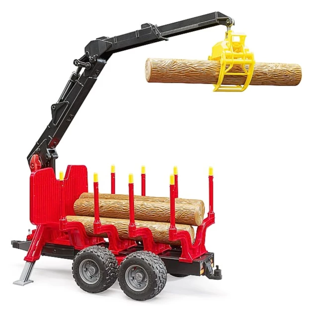 Forestry trailer with grapple loading arm