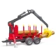 Bosaanhangwagen met grijperlaadkraan