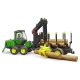 Jouet Bruder abatteur et transporteur forestier John Deere
