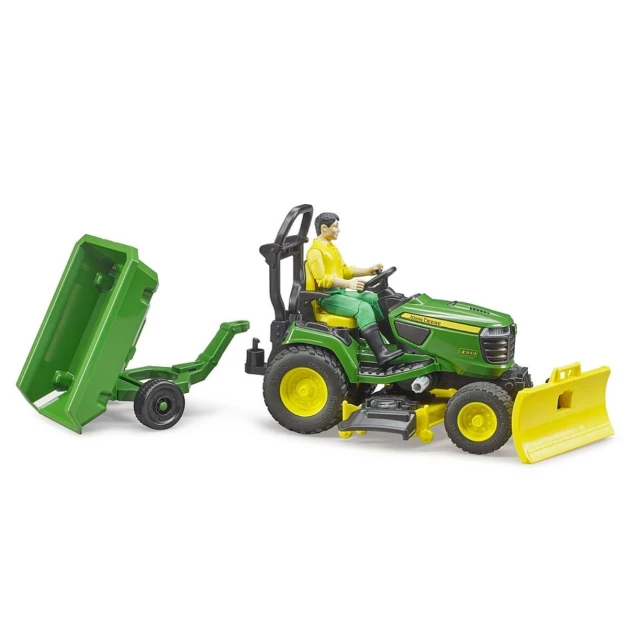 Tracteur tondeuse John Deere avec remorque
