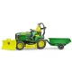 Tracteur tondeuse John Deere avec remorque