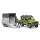 Jeep Land Rover Defender with trailer and horse toy Bruder 02592