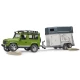 Jeep Land Rover Defender with trailer and horse toy Bruder 02592