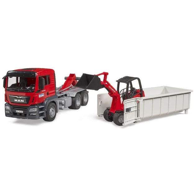 MB Arocs Roll-Off container truck with Schaeffer HR16 Bruder toy 036249