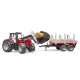 Massey Ferguson 7480 tractor with loader and forestry trailer