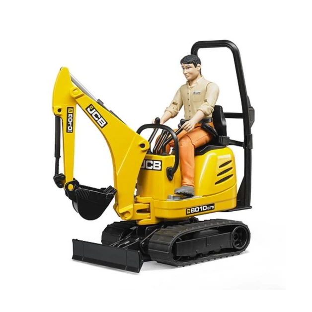 Micro-pelleteuse JCB 8010 CTS avec ouvrier de chantier