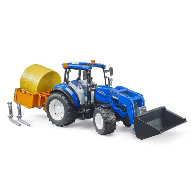 New Holland T5.120 avec chargeur avant, coffre de chargement et fourches