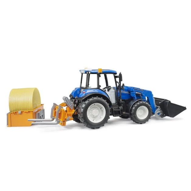 New Holland T5.120 avec chargeur avant, coffre de chargement et fourches