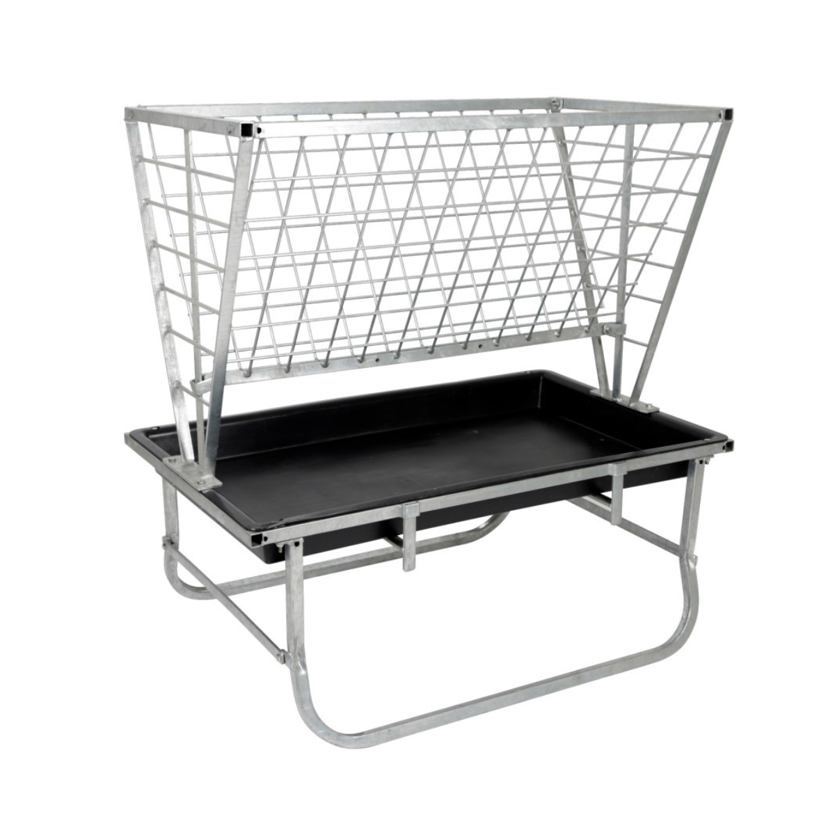 Boar Rack Galvanized rack with feeder – for sheep, goats, game, or calves