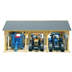 Hangar en bois pour 3 tracteurs jouet Bruder 178287 Hangar en bois pour 3 tracteurs jouet Bruder 178287