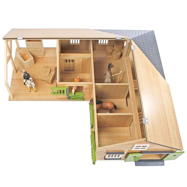 Ecurie avec boxes pour chevaux jouet Kids Globe Farming