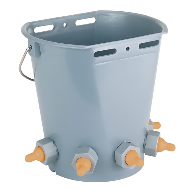 Emmer met 5 spenen van 8 liter Emmer met 5 spenen van 8 liter