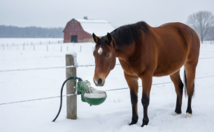 Avoid your water troughs from freezing in winter with heated waterers and heating cables.