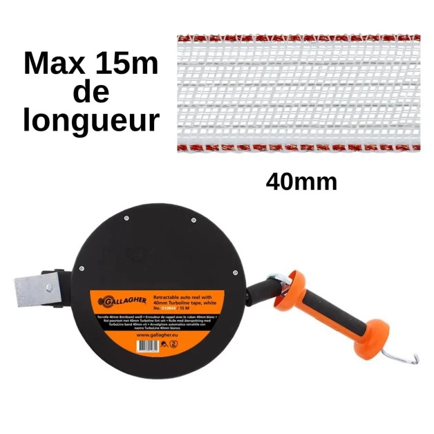 Barrière Enrouleur Gallagher Ruban et Cordon