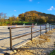 Career barrier in eco-composite with handrail