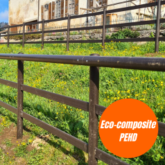 Career barrier in eco-composite with handrail