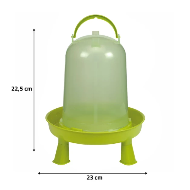 Abreuvoir siphoïde en PVC vert avec pieds pour poules 