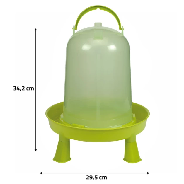 Abreuvoir siphoïde en PVC vert avec pieds pour poules 