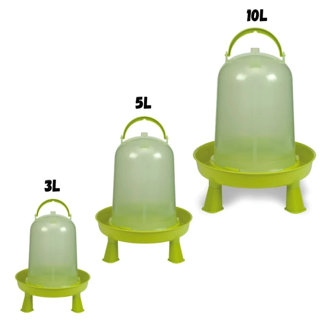 Abreuvoir siphoïde en PVC vert avec pieds pour poules 