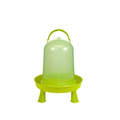 Green PVC siphon drinker with legs for chickens
