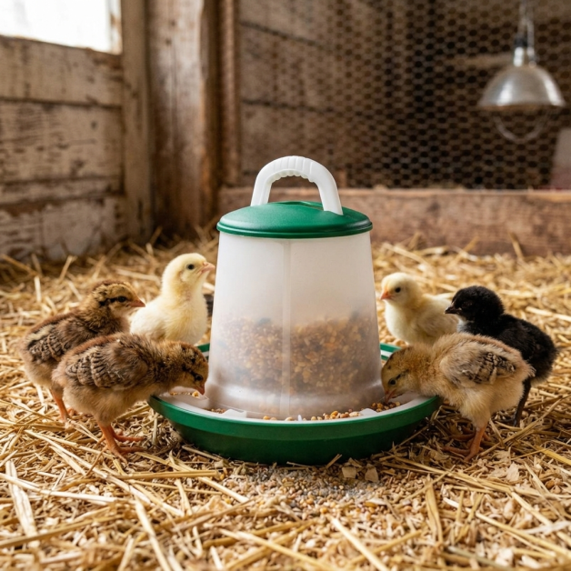Mangeoire poussins 1kg  Olba
