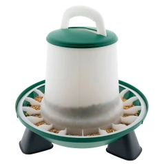 Mangeoire pour poules Olba vert et blanc avec pieds – 3kg ou 6kg
