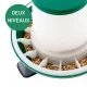 Mangeoire pour poules Olba vert et blanc avec pieds – 3kg ou 6kg
